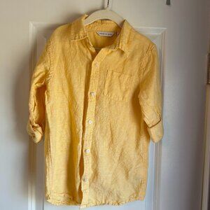 Janie and Jack the Linen Cotton Shirt Button Warm Sunshine Down Size 7 Boys